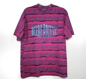 Vintage 90s Ocean Pacific T-shirt Pink Purple Blue Large